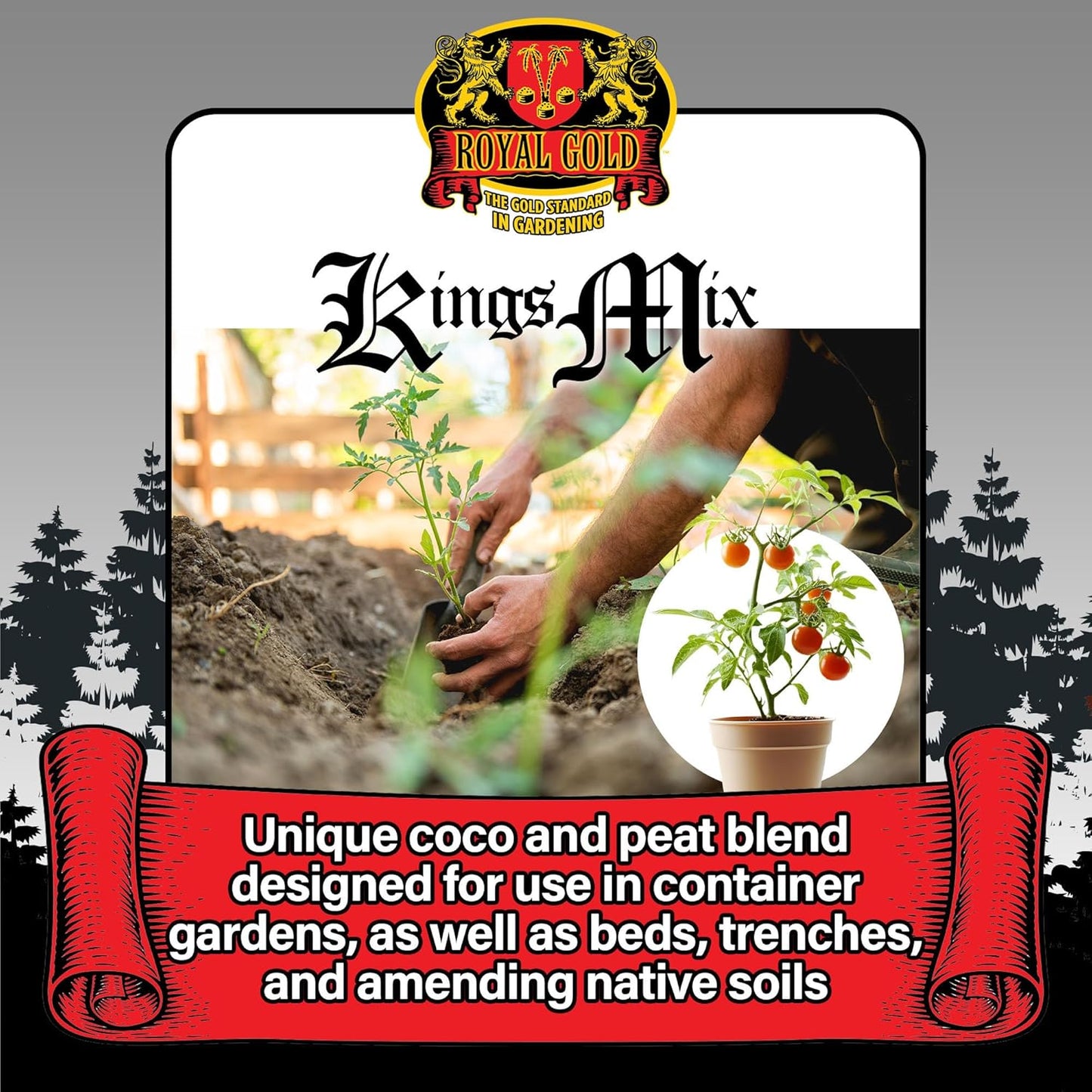 Royal Gold KINGS MIX Versatile All Purpose POTTING SOIL, 1.76 Cubic Foot