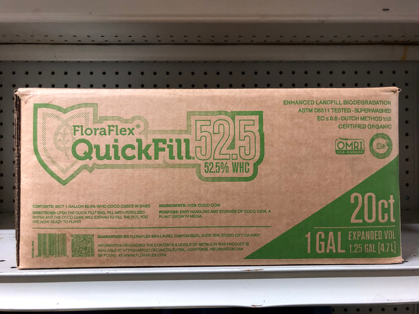 FloraFlex Quickfill Coco Coir Brick 1 GALLON, case of 20