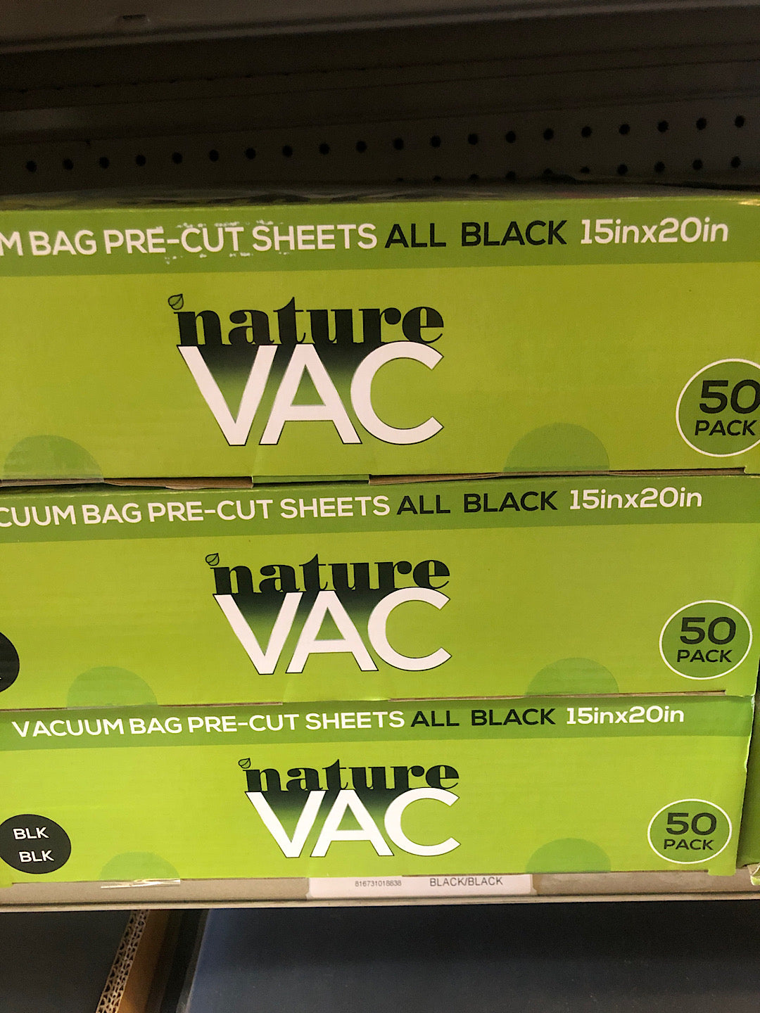 NatureVac 15"x20" Black/Black Vacuum Seal Bags 50pc