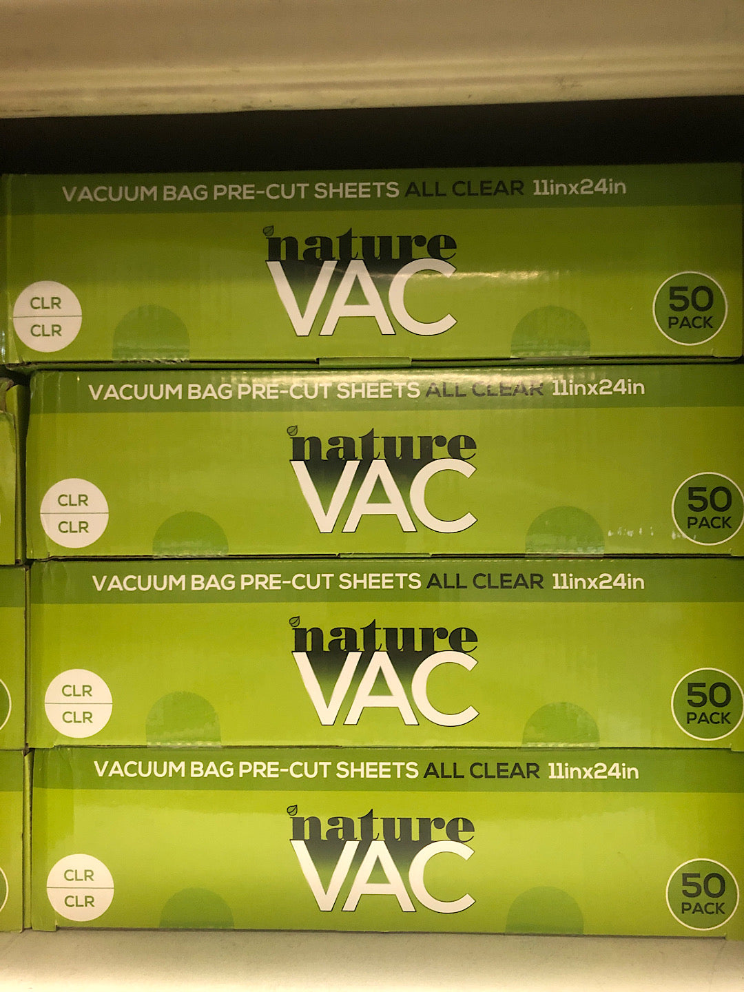 NatureVac 11"x24" Clear/Clear Vacuum Seal Bags 50pc