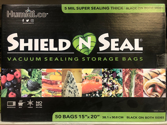 Shield N Seal 15"x20" Black/Black Vacuum Seal Bags 50pc (SNS1900)
