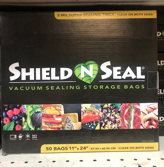 Shield N Seal 11"x24" Clear/Clear Vacuum Seal Bags 50pc (5mil, SNS2000)