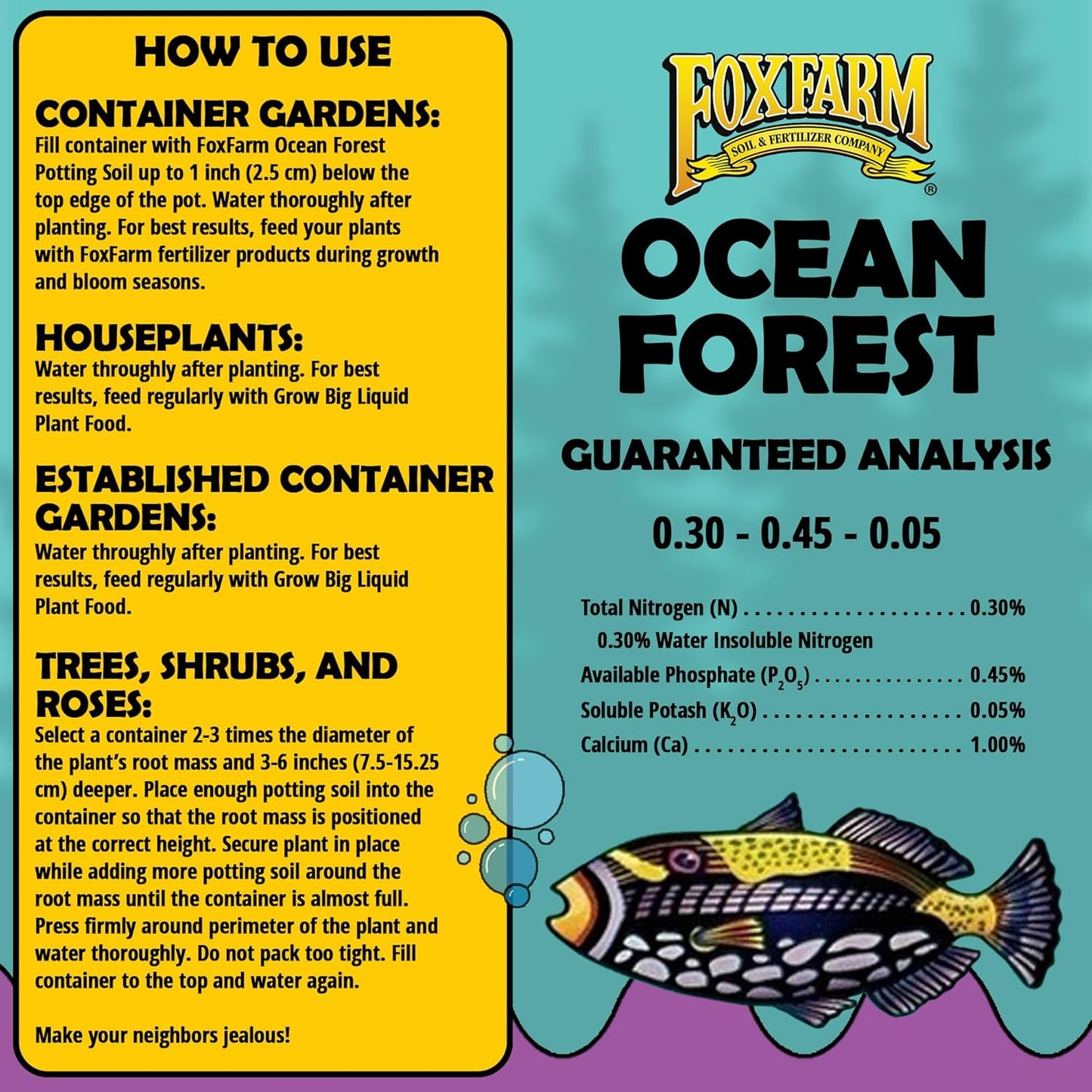 FoxFarm Ocean Forest Potting Soil, 1.5cu ft (6.3-6.8 pH Plant Garden)