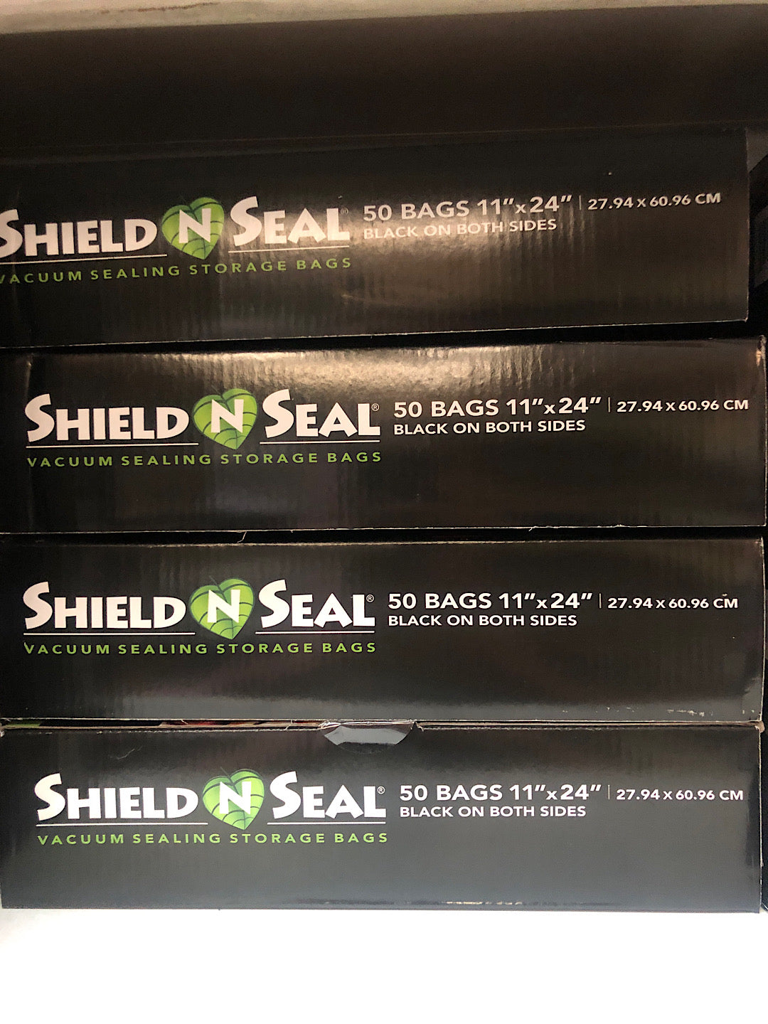 Shield N Seal 11"x24" Black/Black Vacuum Seal Bags 50pc (5mil, SNS400)