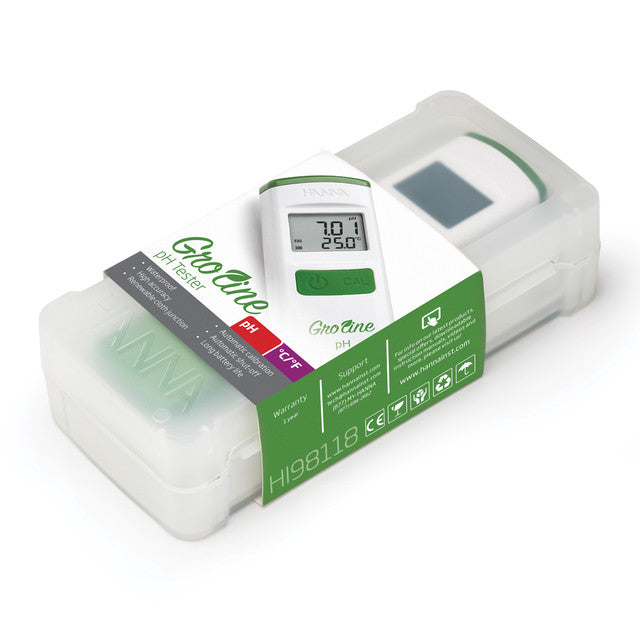 Hanna GroLine HI98118 Waterproof Hydroponic pH Tester (pH/Temperature)